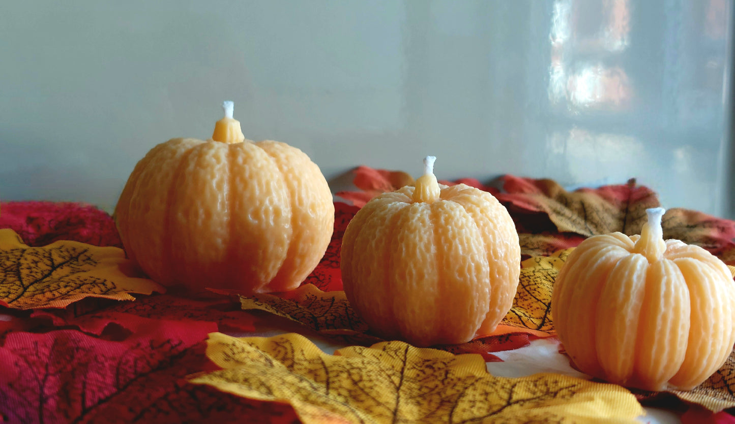 Halloween Pumpkins Set of 3/Scented Handmade Soy Candles