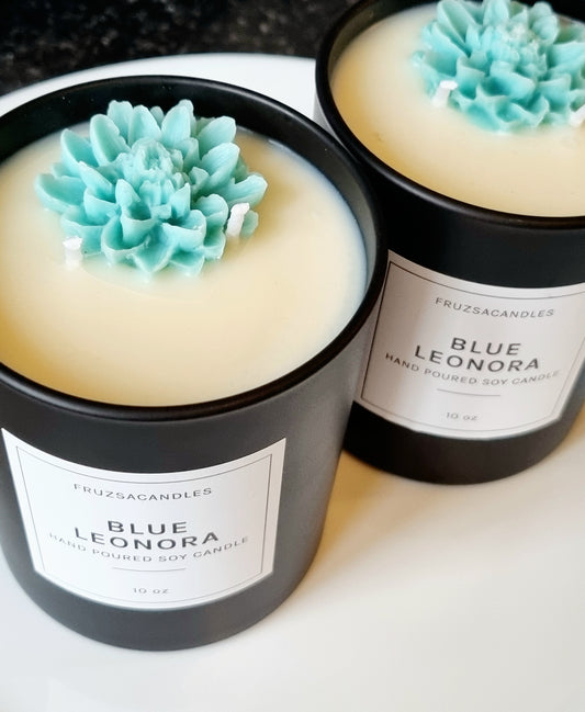 Luxury Blue Leonora Scented Candle/Fabric Softener based/Fresh Candle/Soy Candle