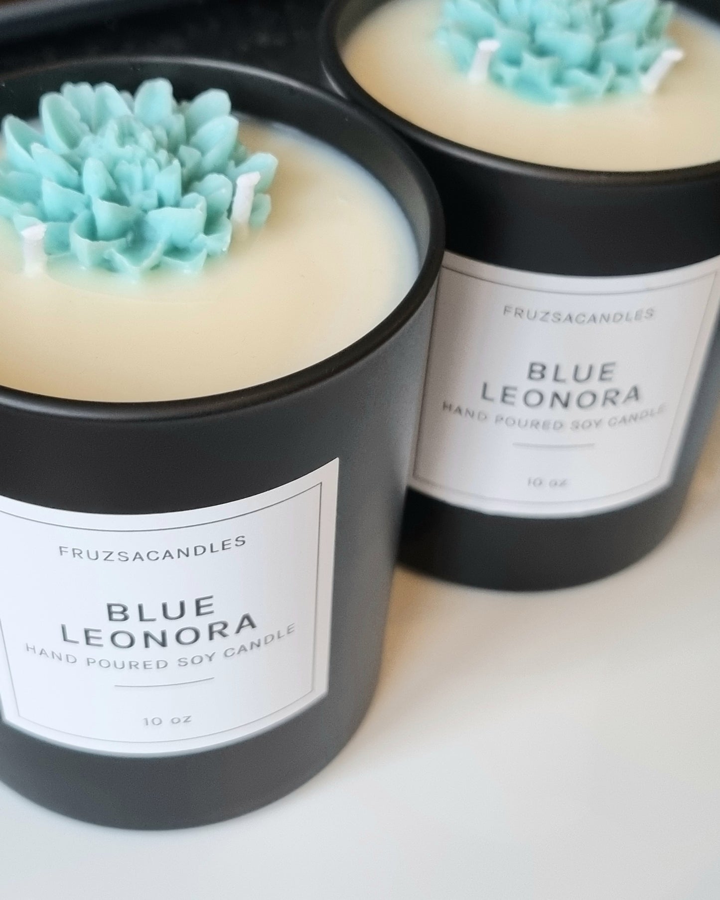 Luxury Blue Leonora Scented Candle/Fabric Softener based/Fresh Candle/Soy Candle