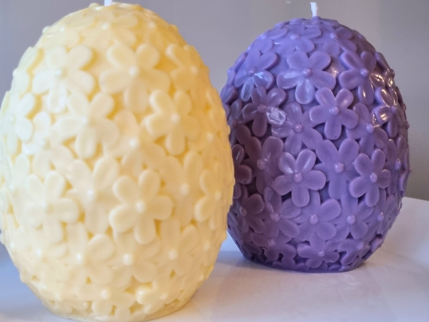 Big Scented Flower Egg Shaped Candle/Spring Candle/Easter Candle/Handmade Soy Candle