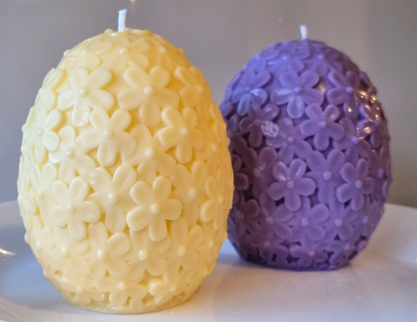 Big Scented Flower Egg Shaped Candle/Spring Candle/Easter Candle/Handmade Soy Candle