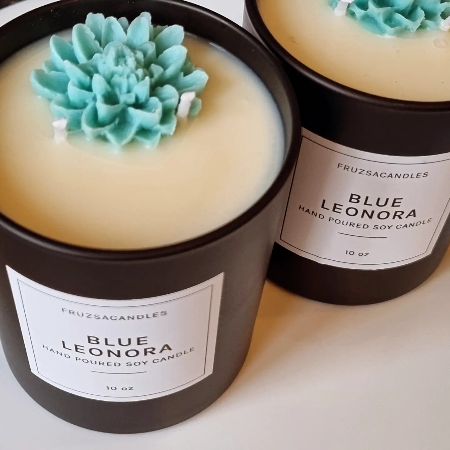 Luxury Blue Leonora Scented Candle/Fabric Softener based/Fresh Candle/Soy Candle