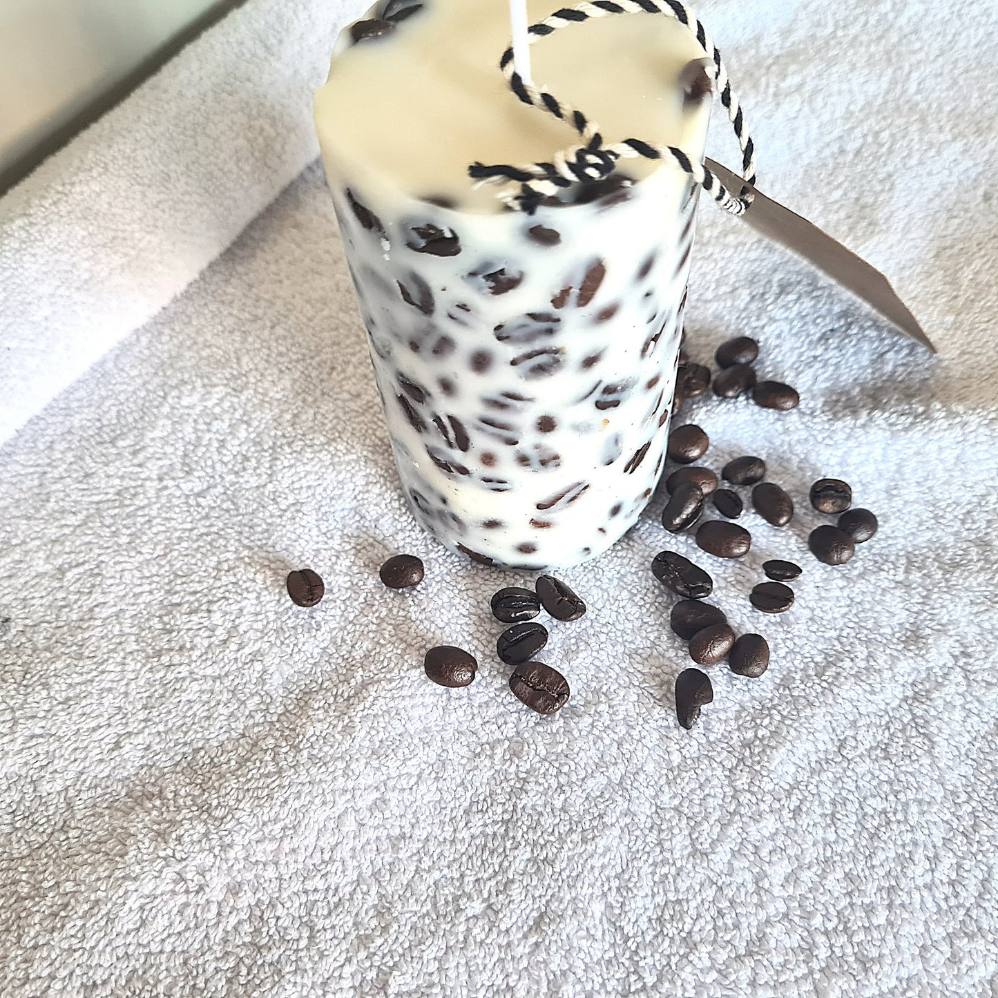 Coffee Scented Candle with Coffee Beans