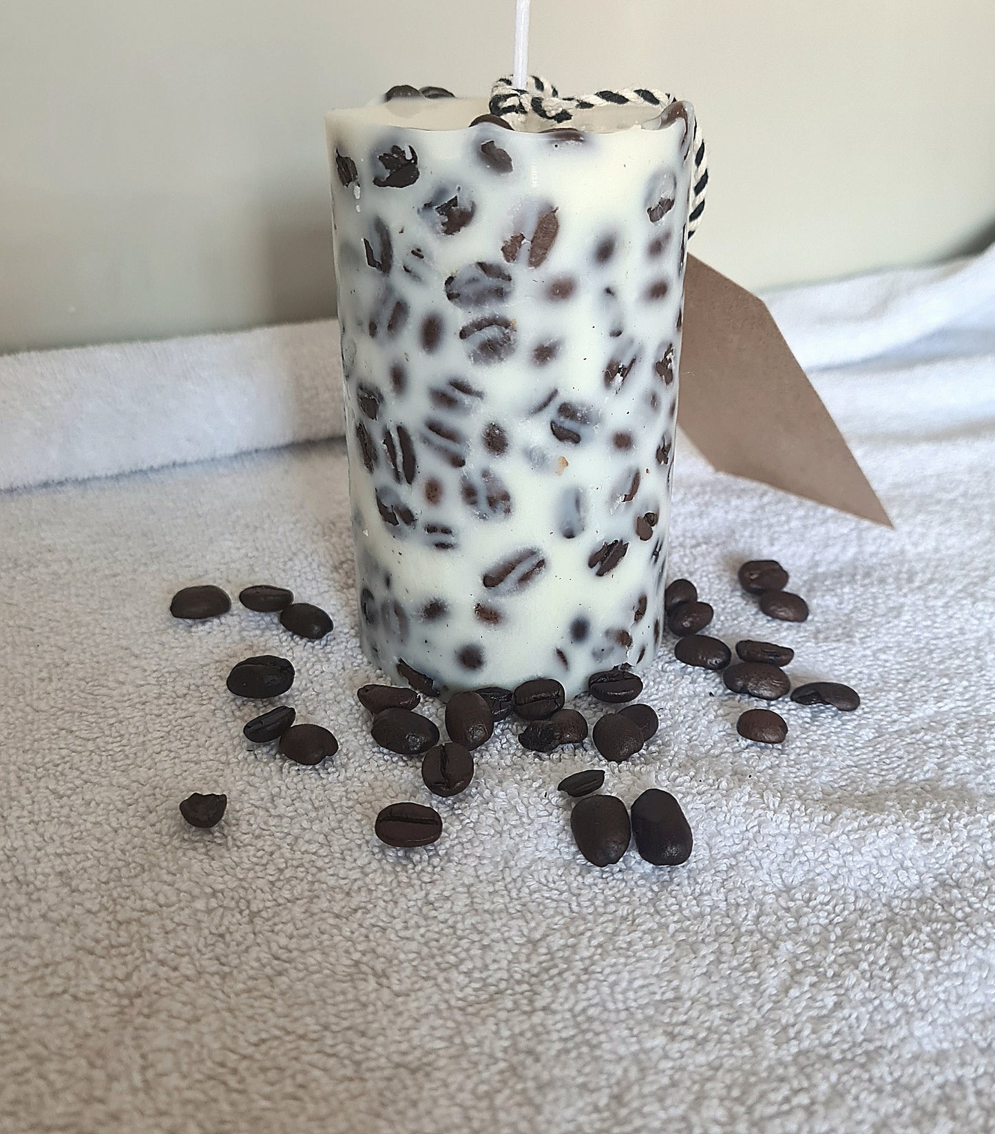 Coffee Scented Candle with Coffee Beans