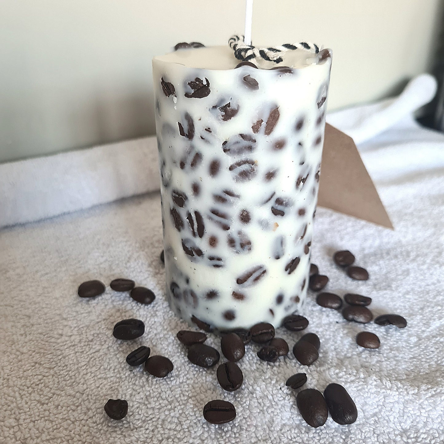 Coffee Scented Candle with Coffee Beans