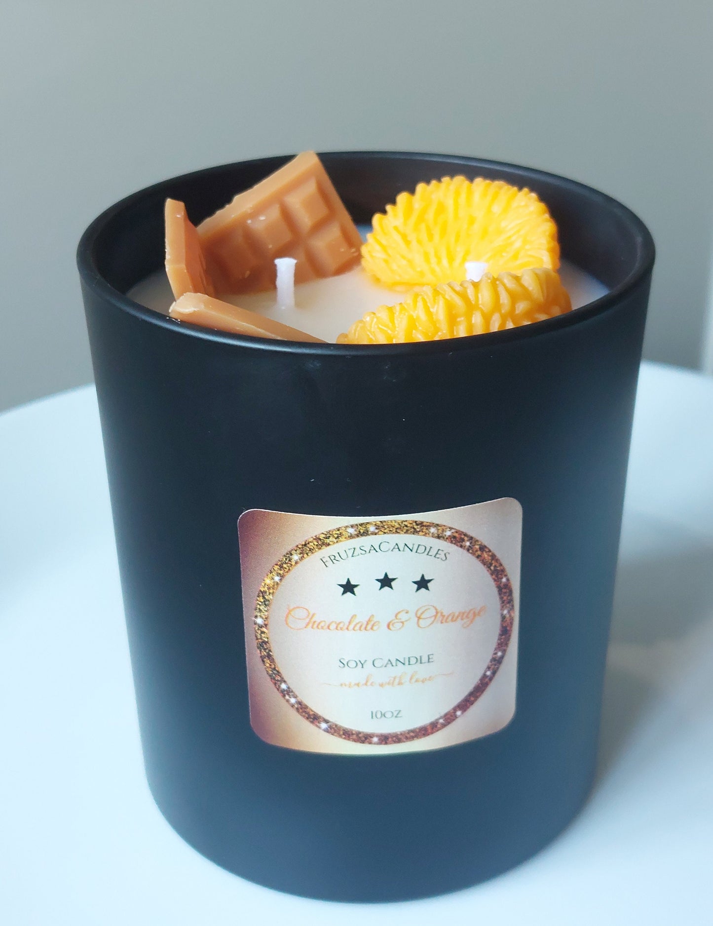 Chocolate & Orange Scented Candle/Luxury Matt Black Jar/Handcrafted Highly Scented Soy Candle/Sweet Autumn Candle