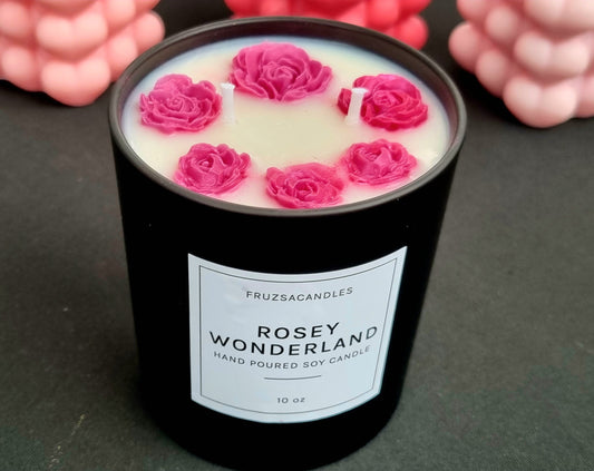 Luxury Rosey Wonderland Scented Candle/Perfume Candle/Two wick Candle/Soy Candle