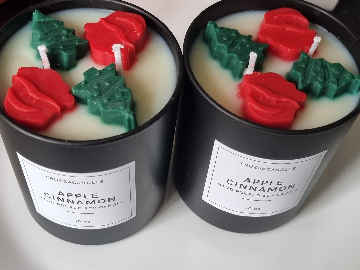 Apple & Cinnamon Scented Candle/ Handmade Soy Candle/ Highly scented candle