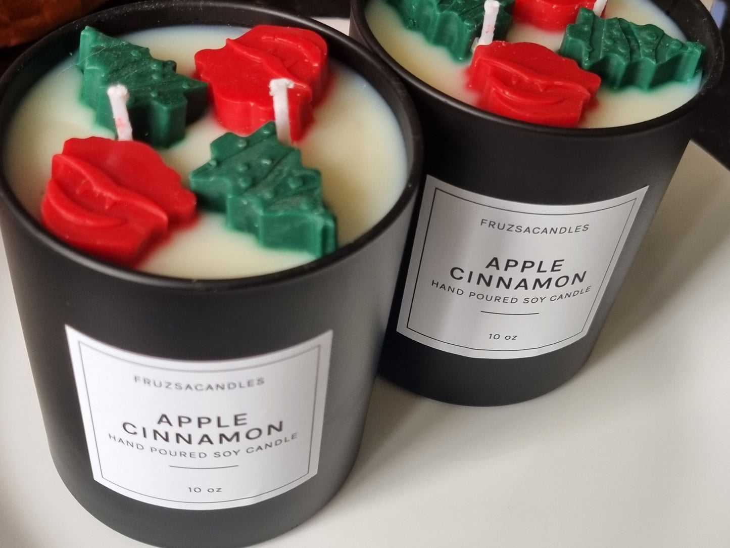 Apple & Cinnamon Scented Candle/ Handmade Soy Candle/ Highly scented candle